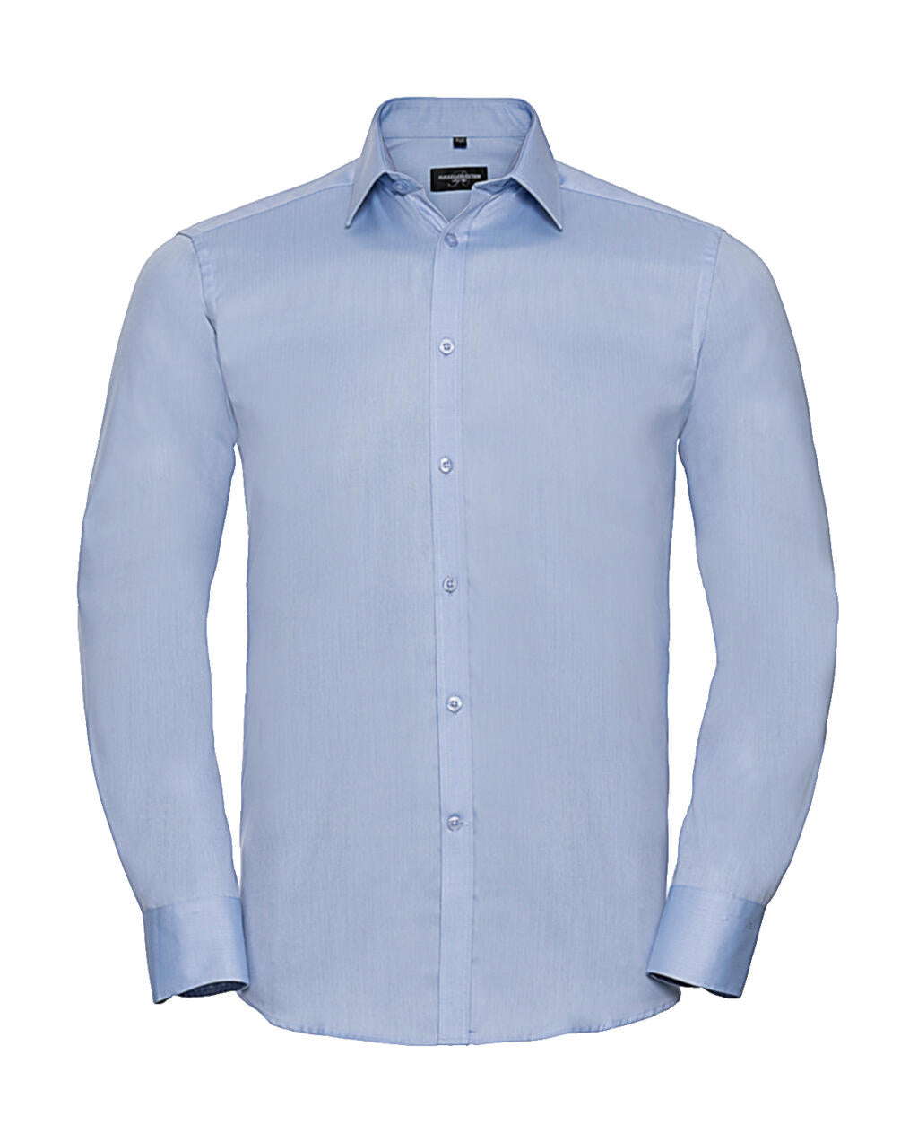  Men's LS Herringbone Shirt in Farbe Light Blue