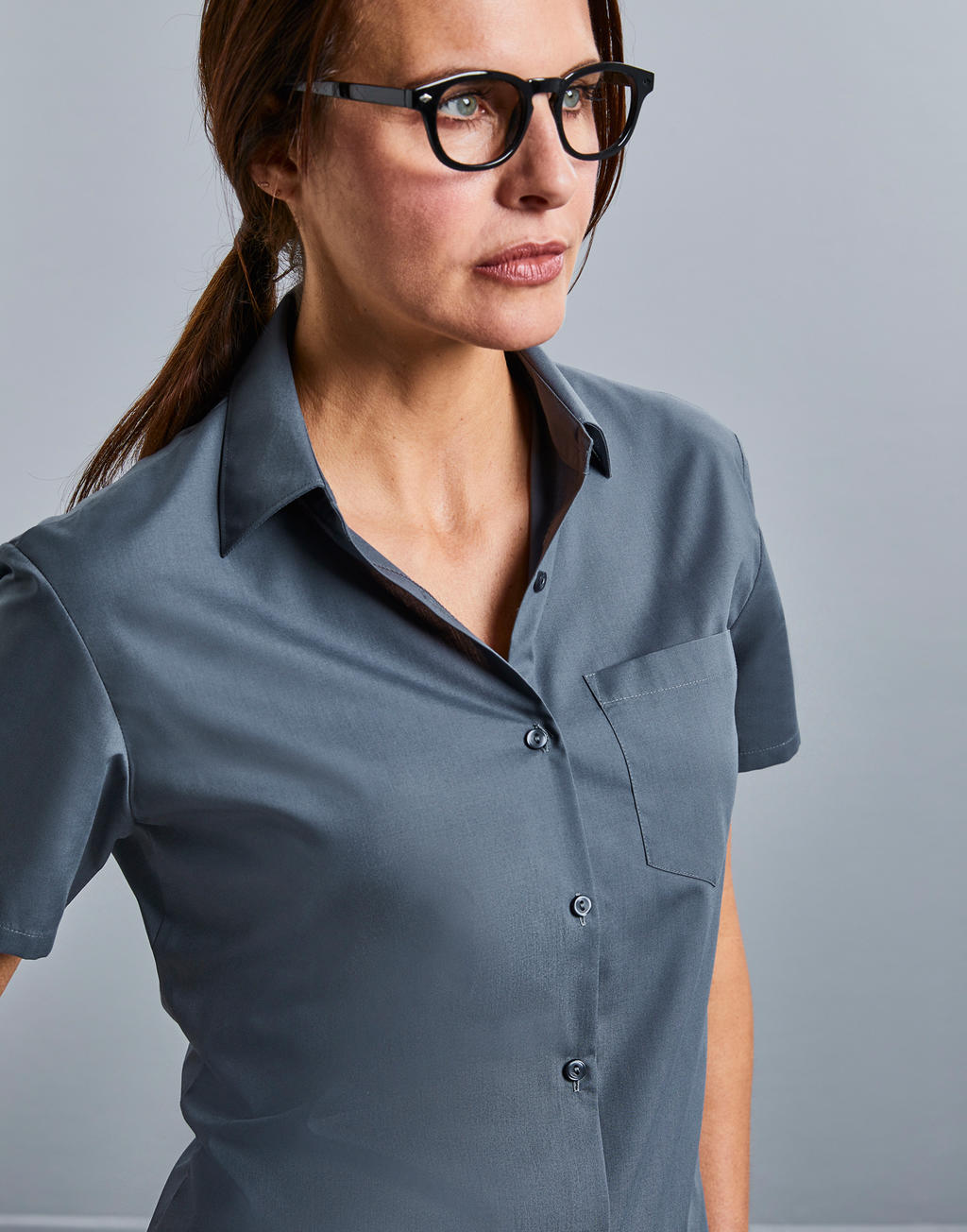  Ladies' Poplin Shirt in Farbe White