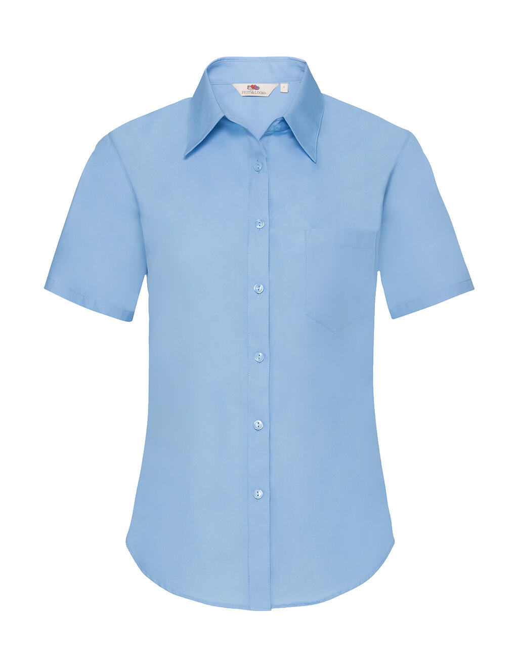  Ladies' Poplin Shirt in Farbe Mid Blue