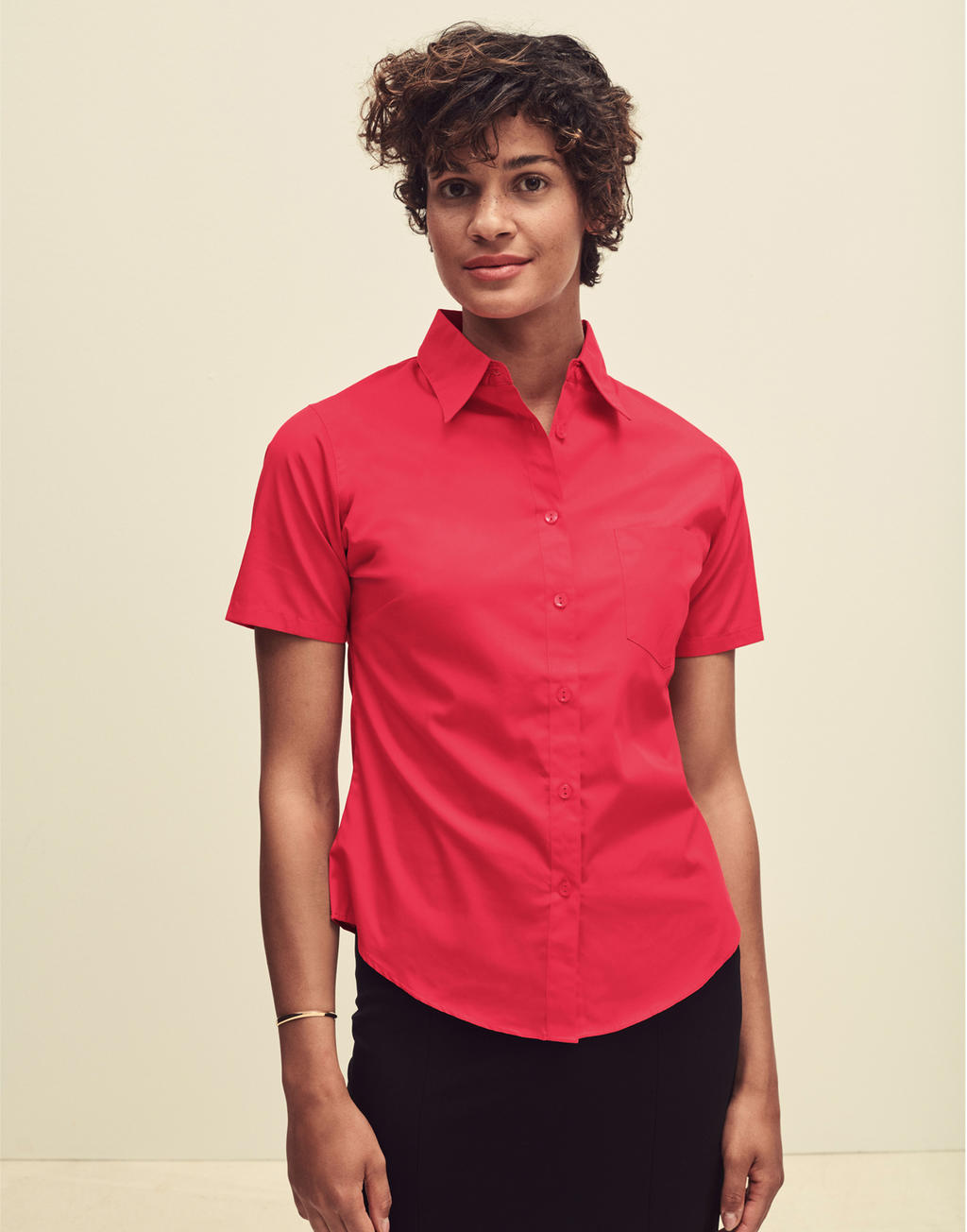  Ladies' Poplin Shirt in Farbe White