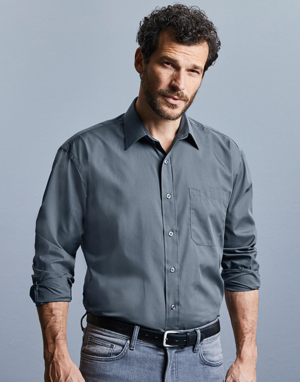  Poplin Shirt LS in Farbe White