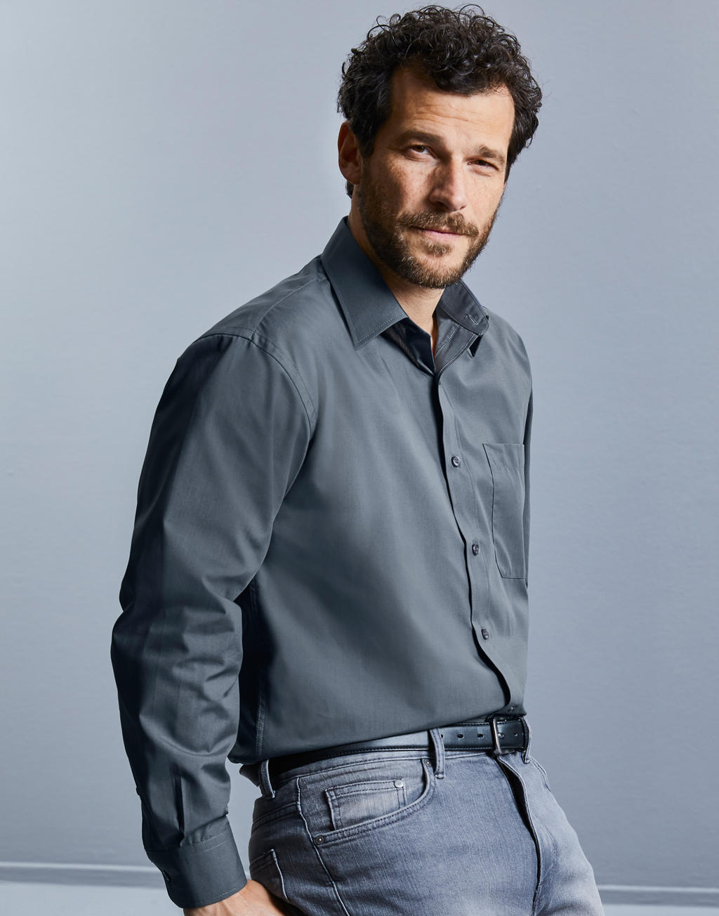  Poplin Shirt LS in Farbe White