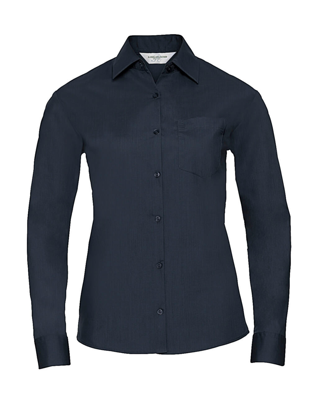  Ladies' LS Poplin Shirt in Farbe French Navy