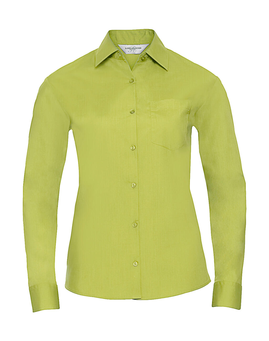  Ladies' LS Poplin Shirt in Farbe Lime