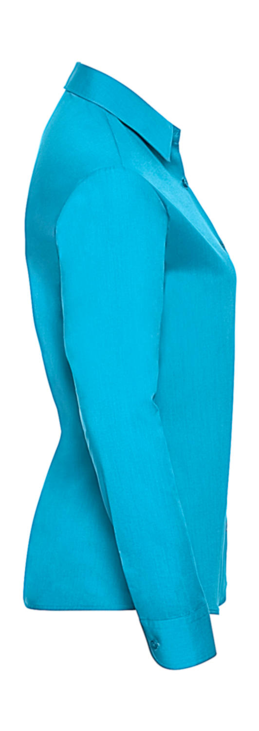  Ladies' LS Poplin Shirt in Farbe White