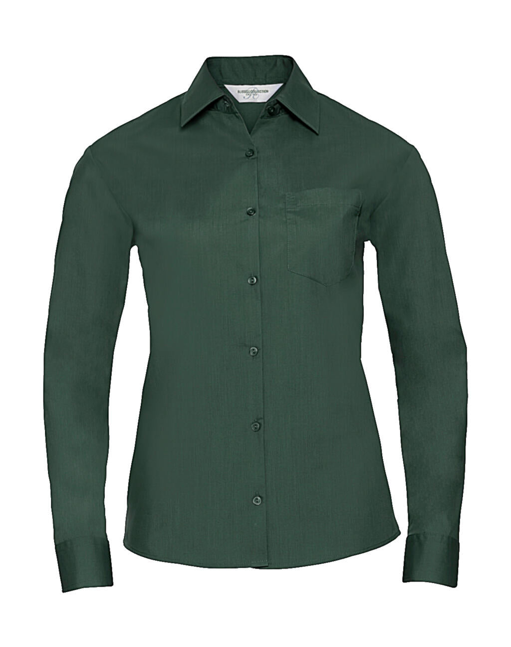  Ladies' LS Poplin Shirt in Farbe Bottle Green