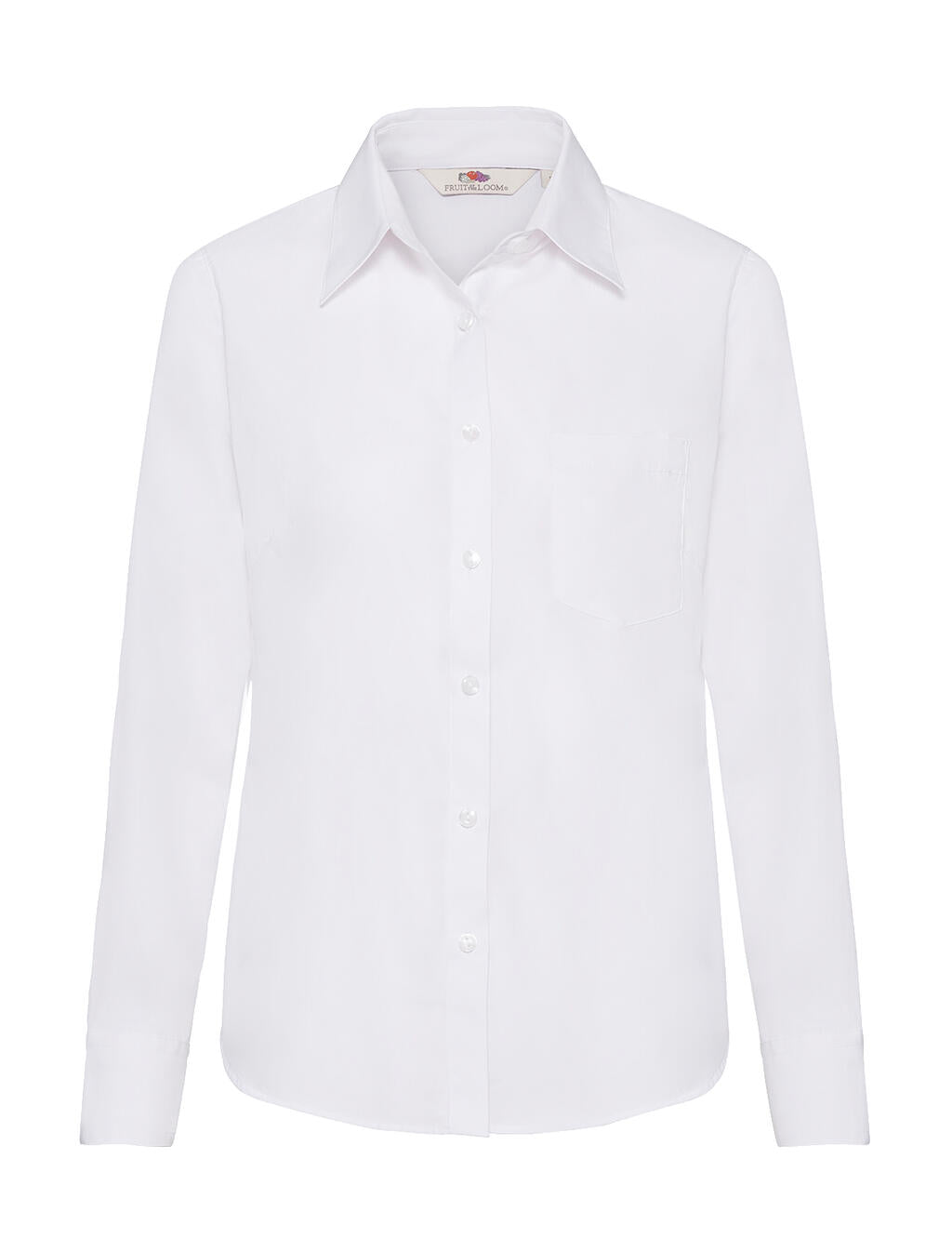  Ladies' Poplin Shirt LS in Farbe White