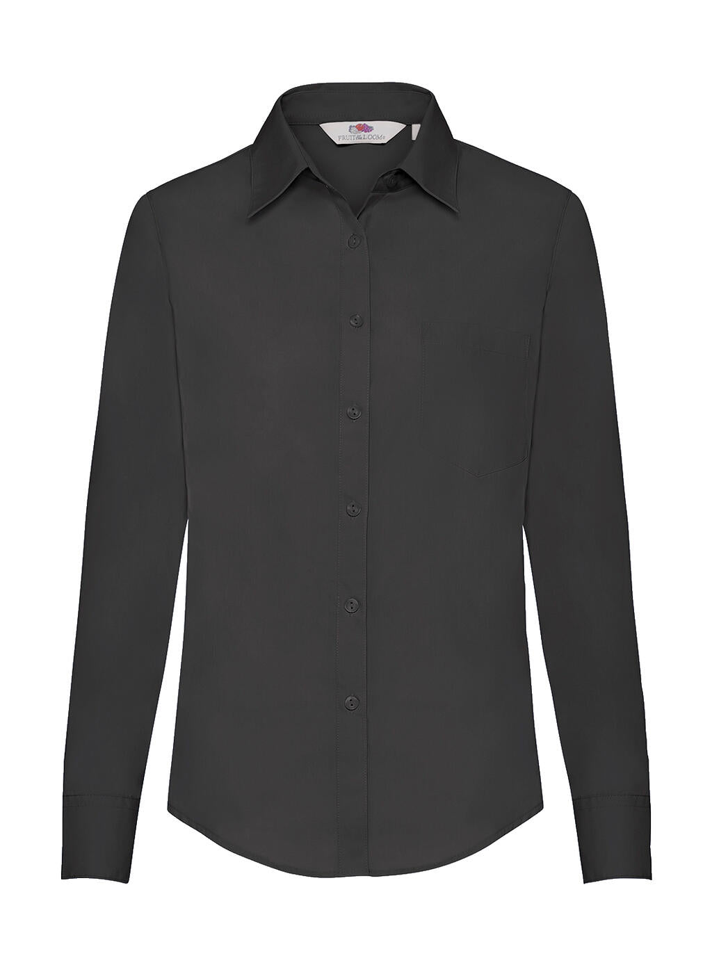  Ladies' Poplin Shirt LS in Farbe Black
