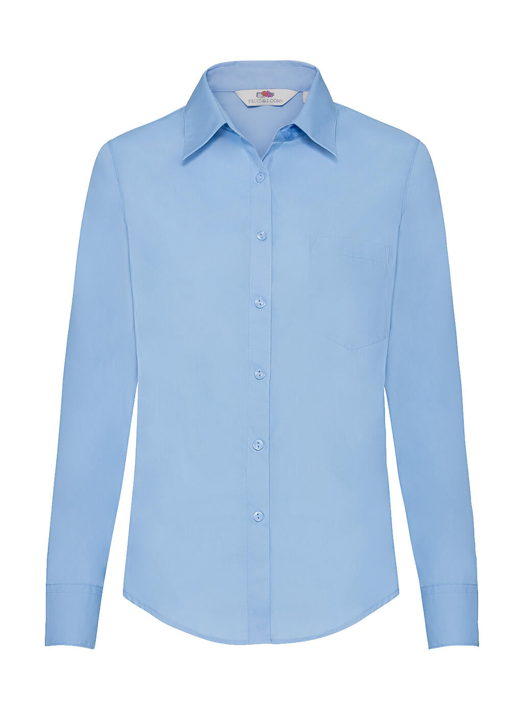  Ladies' Poplin Shirt LS in Farbe Mid Blue