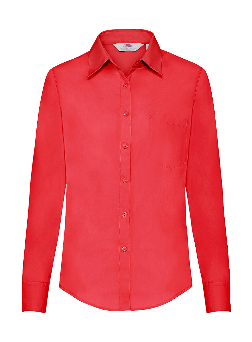  Ladies' Poplin Shirt LS in Farbe Red