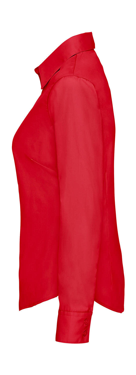  Ladies' Poplin Shirt LS in Farbe White