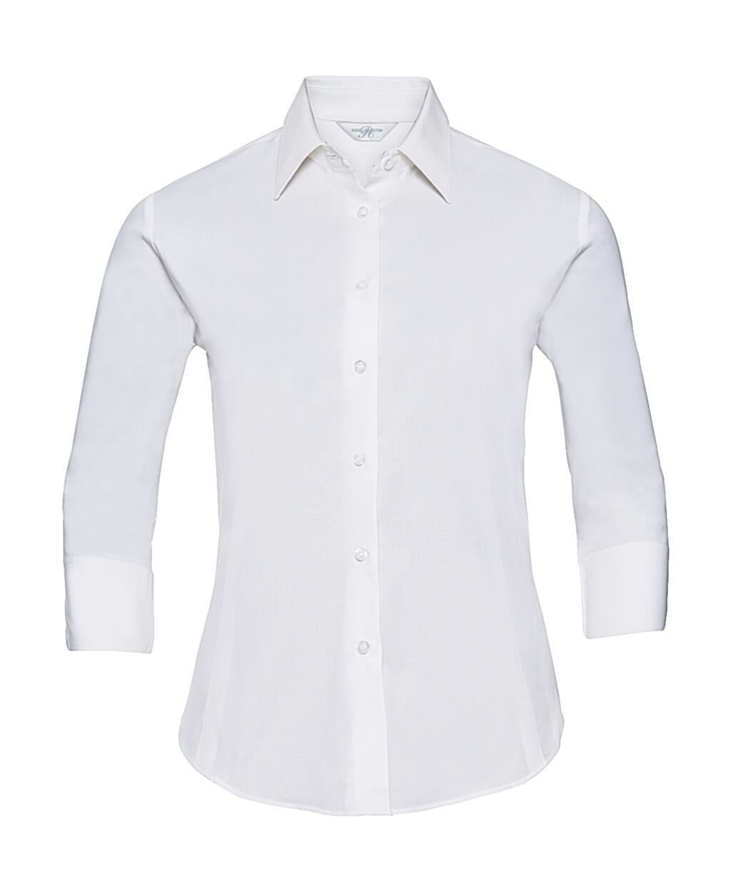  Ladies' 3/4 Sleeve Easy Care Fitted Shirt in Farbe White