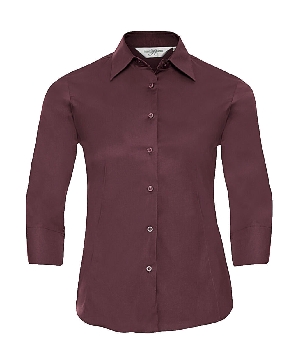  Ladies' 3/4 Sleeve Easy Care Fitted Shirt in Farbe Port