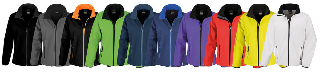  Printable Softshell Jacket in Farbe White/Black