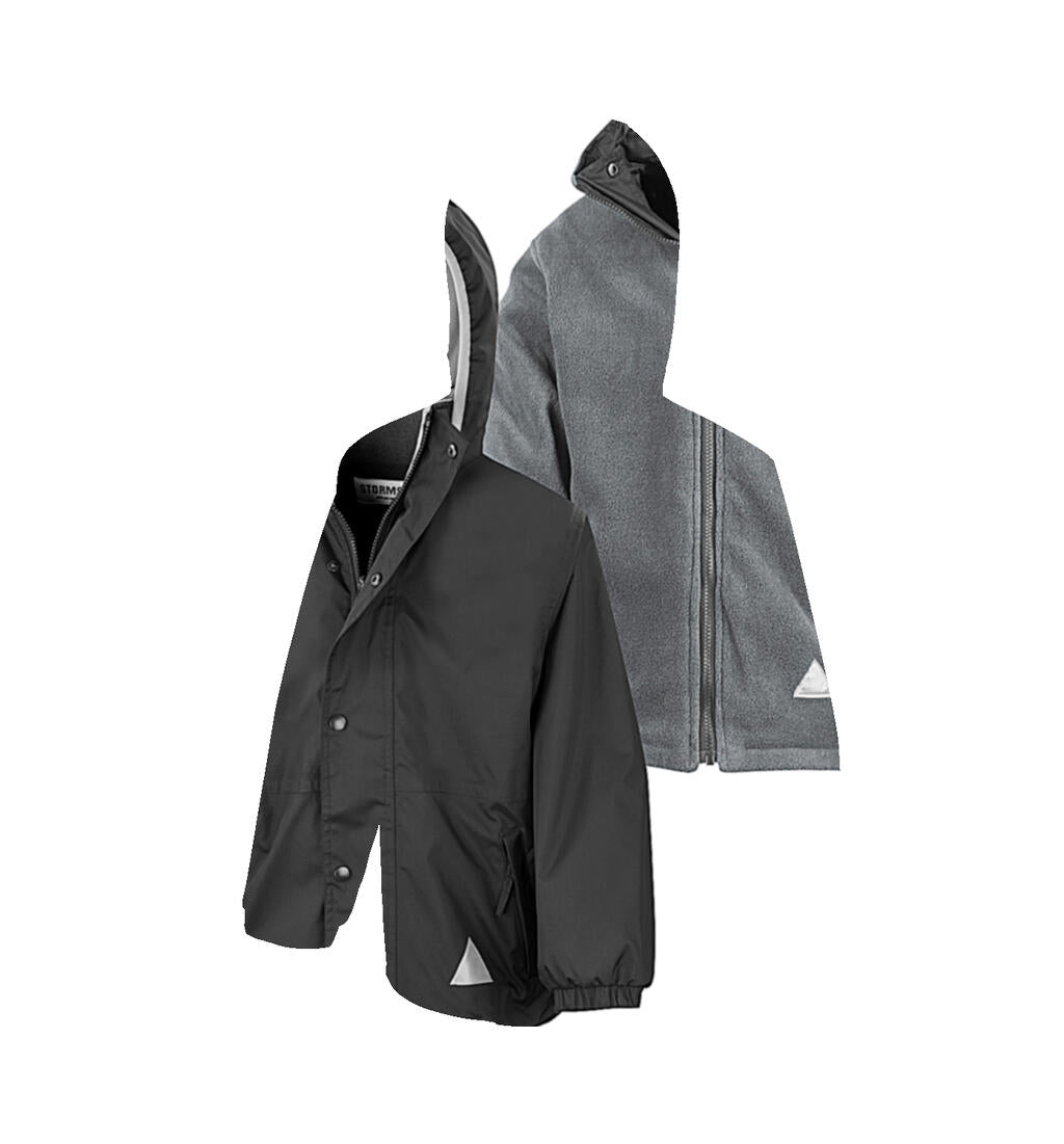  Junior Reversible Stormproof Jacket in Farbe Black/Grey