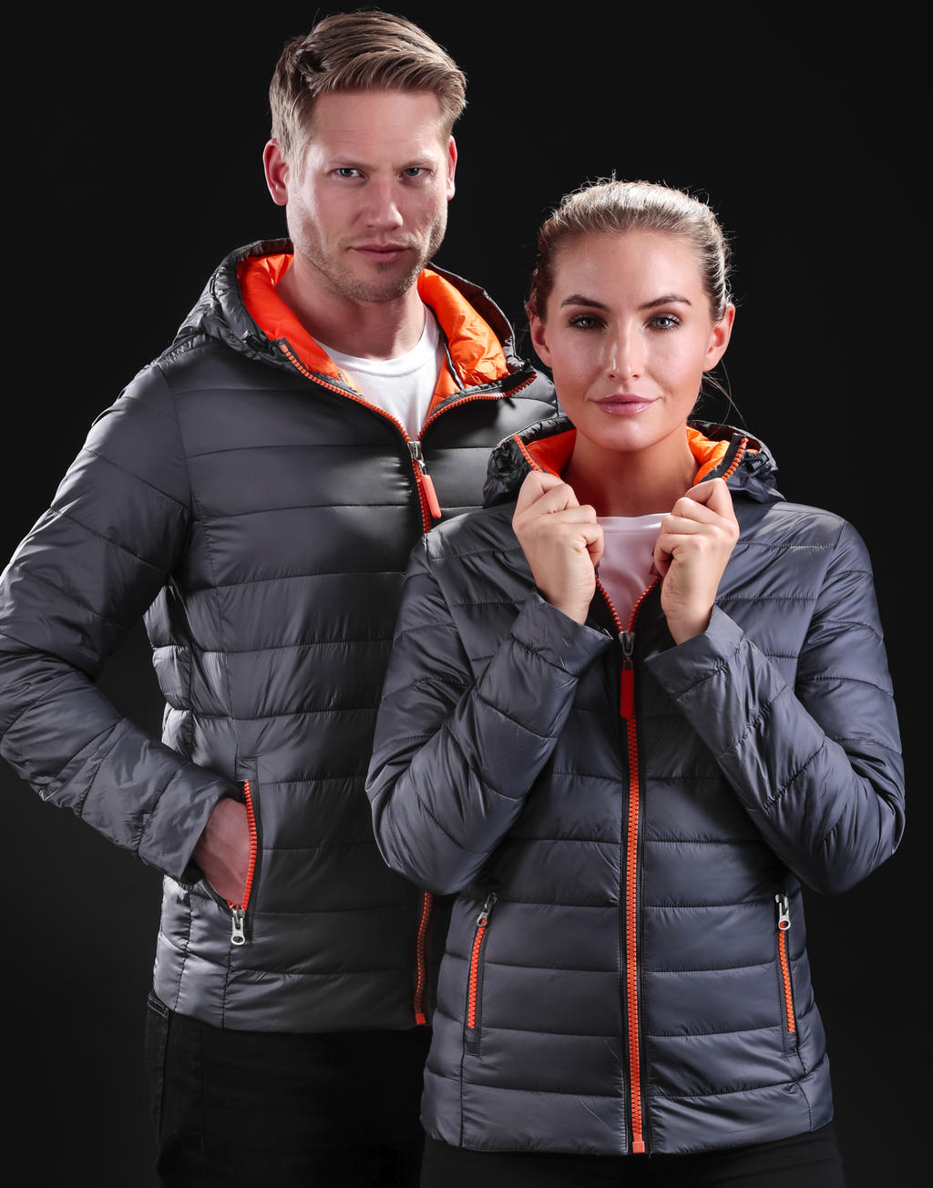  Snow Bird Hooded Jacket in Farbe Grey/Orange