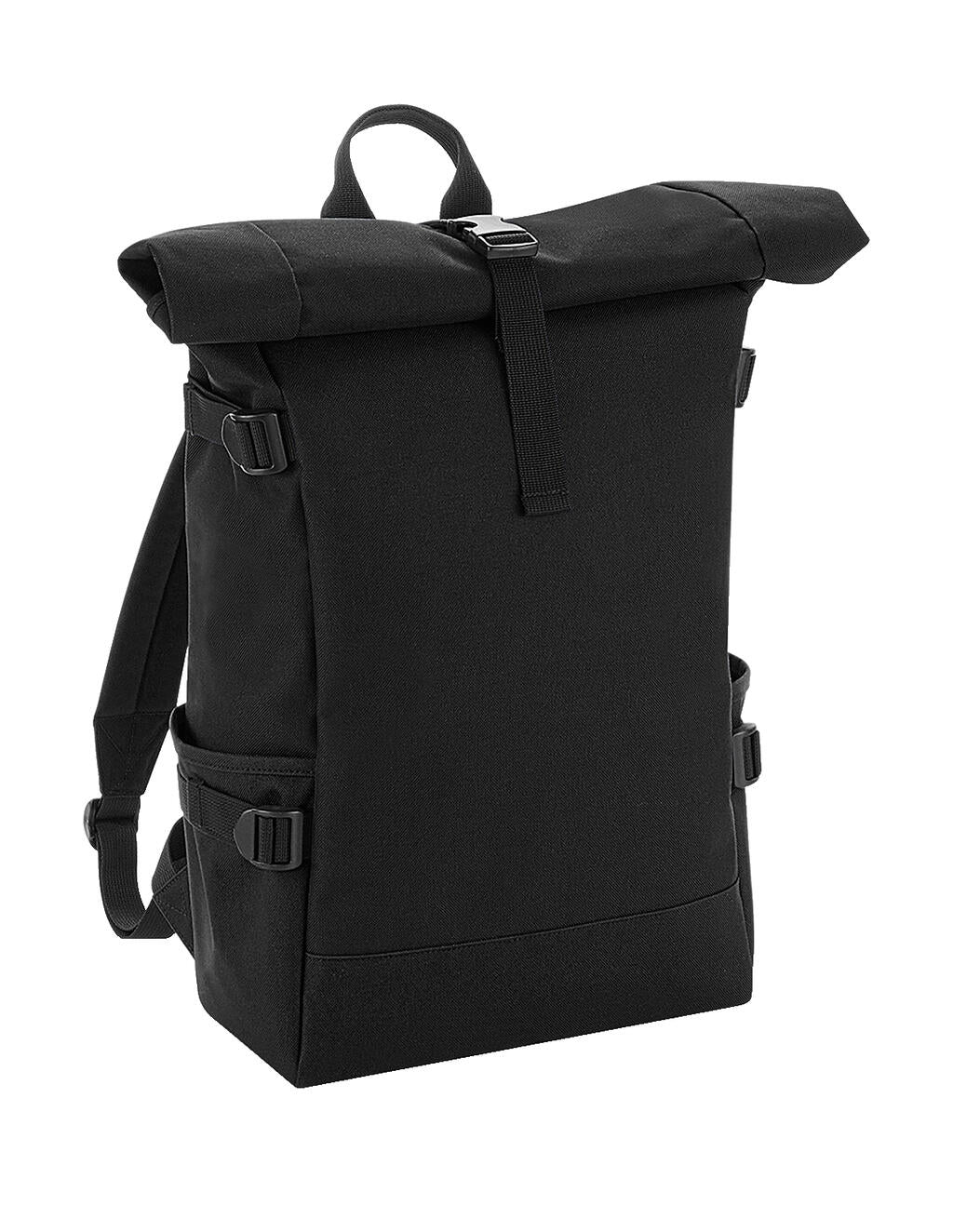  Block Roll-Top Backpack in Farbe Black/Black