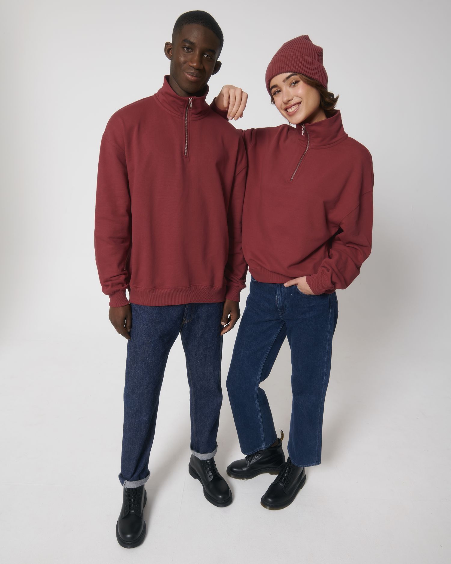 Crew neck sweatshirts Miller Dry in Farbe Red Earth